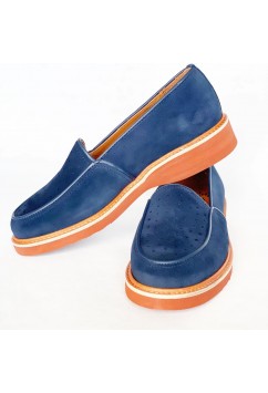 Dot Navy Blue Suede 