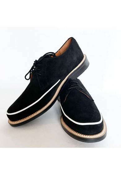 Dynamite Black Suede with White 