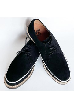 Dynamite Black Suede with White 
