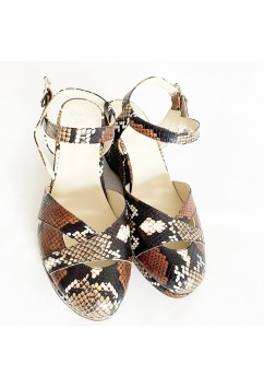 Eva Snake Leather print Brown