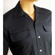 Gabardine  Flap Pocket Black 