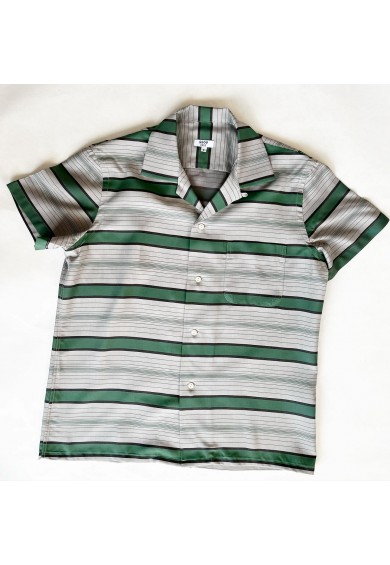 Striped Green & Grey  - Short Sleeve