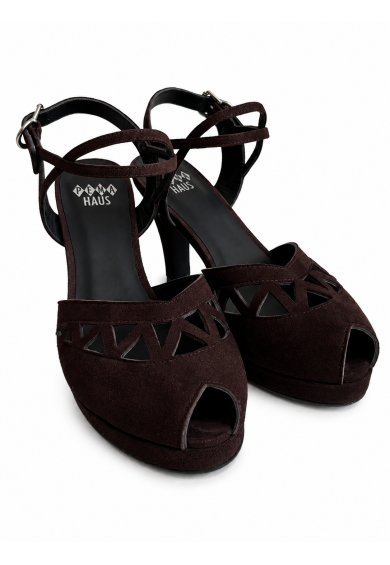 Jezebel Chocolate Brown Suede 