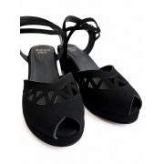 Jezebel Wedge Black Suede