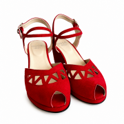 Jezebel Wedge Red Suede 