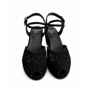 Jezebel Wedge Black Suede