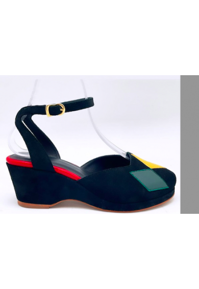Kate Black Suede - Red Yellow Green 