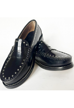 Women Loafer Black Studded