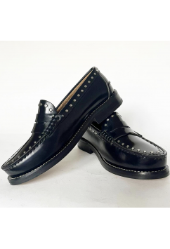 Women Loafer Black Studded