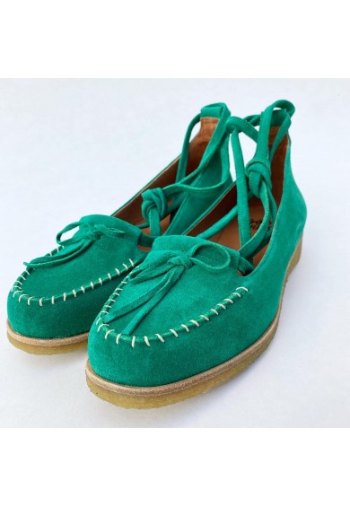 Grace Medium Green Suede Crepe Sole