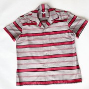 Striped Red & Grey  - Short Sleeve