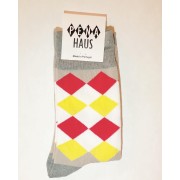 Socks Diamond Red Yellow