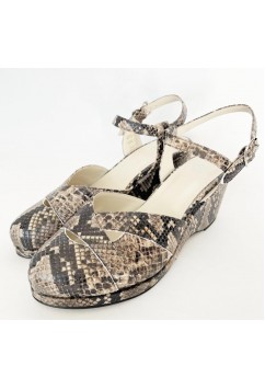 Eva Snake Leather print Taupe