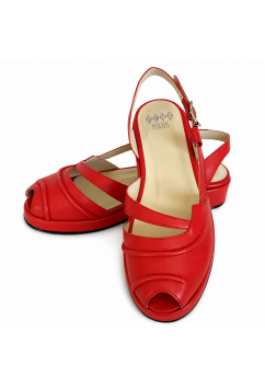 Donna Red Leather