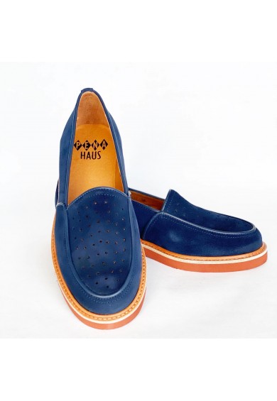 Dot Navy Blue Suede 