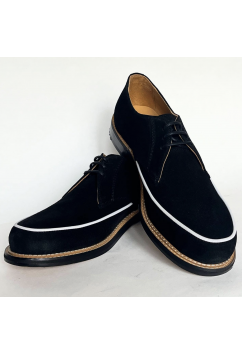 Dynamite Black Suede with White 