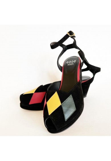 Kate Black Suede - Red Yellow Green 